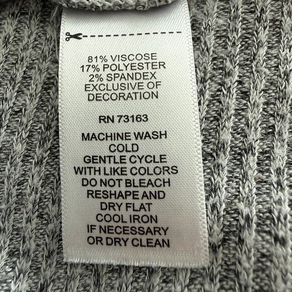 Cupio Womens Gray Knit Open Long Cardigan Sweater Sz Large Staple Office Casual - Picture 7 of 10